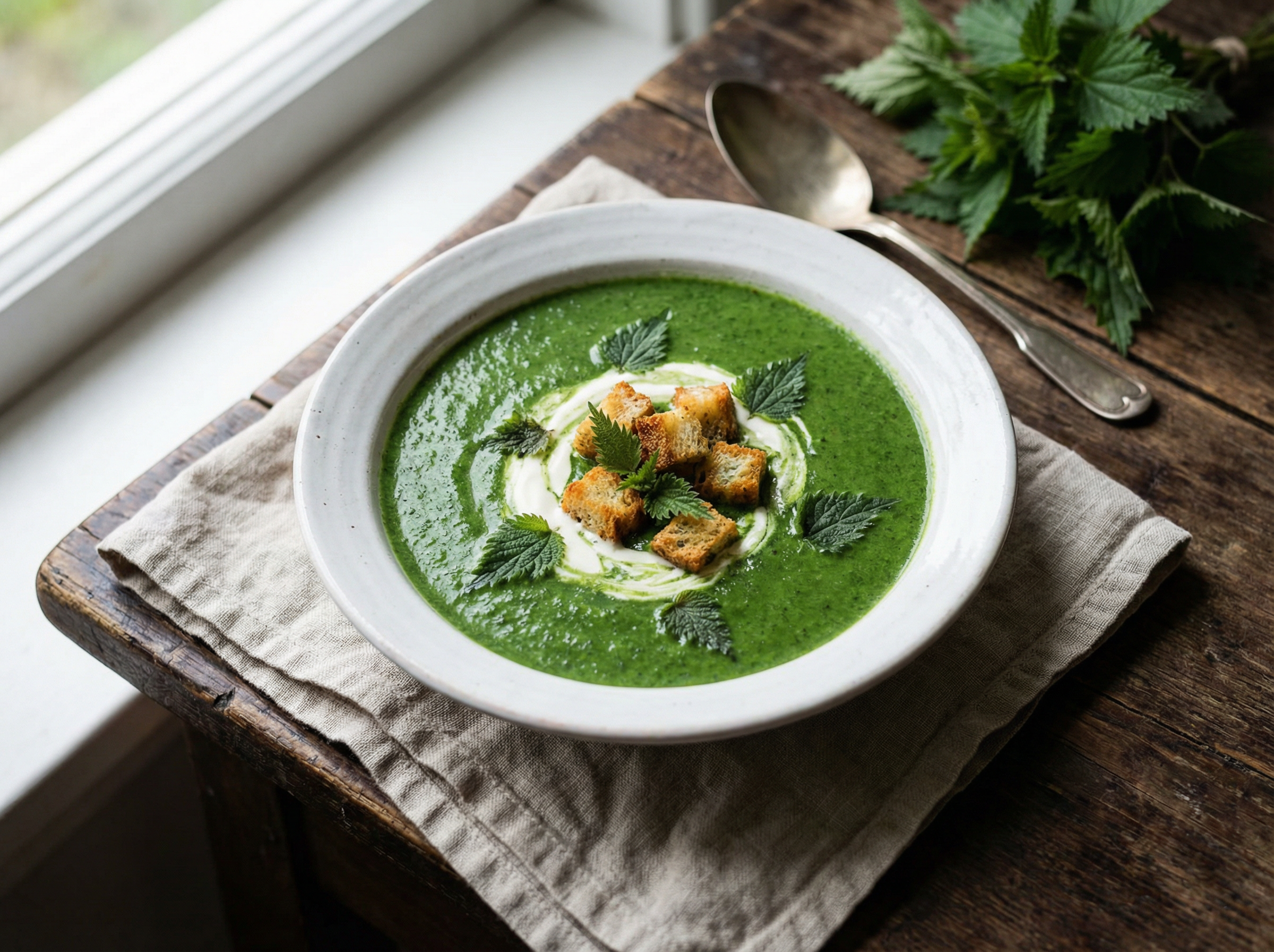 Krémová polievka zo žihľavy – tradičné jedlo na Zelený štvrtok